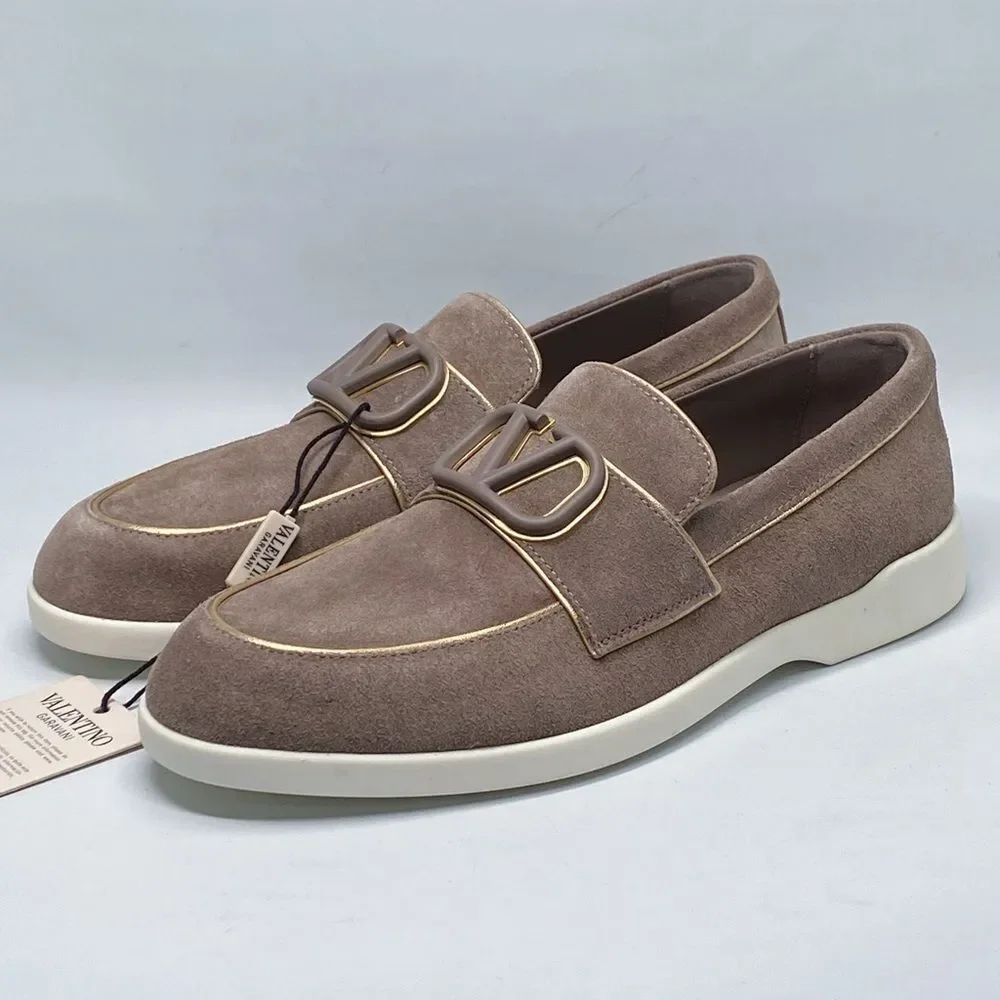 Valentino Garavani Leisure Flows Split Suede Leather Loafers size 37